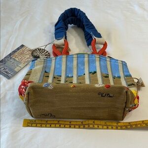 Paul Brent Coastal Flip Flop Scoop Tote Zip Top Small Bag